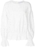 Perseverance London Embroidered Cut-out Blouse - White