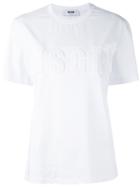 Msgm - Embossed Logo T-shirt - Women - Cotton - S, White, Cotton