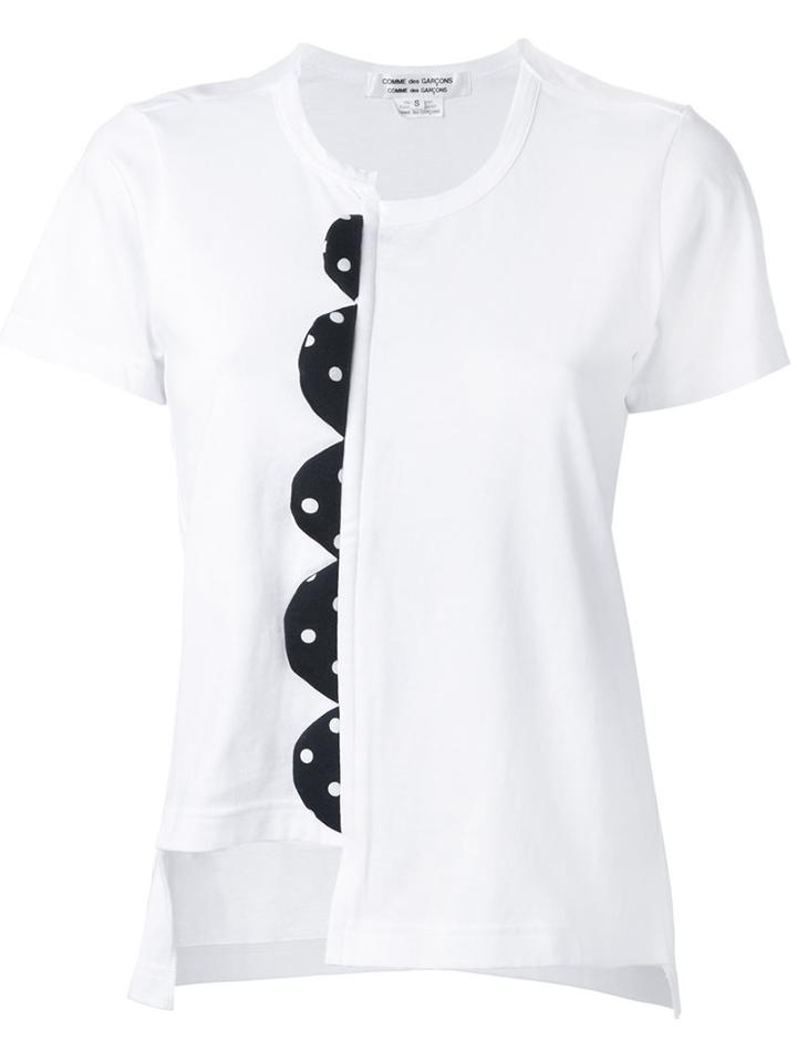 Comme Des Garçons Comme Des Garçons Asymmetric Scalloped Detail T-shirt, Women's, Size: Medium, White, Cotton
