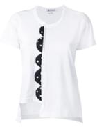 Comme Des Garçons Comme Des Garçons Asymmetric Scalloped Detail T-shirt, Women's, Size: Medium, White, Cotton