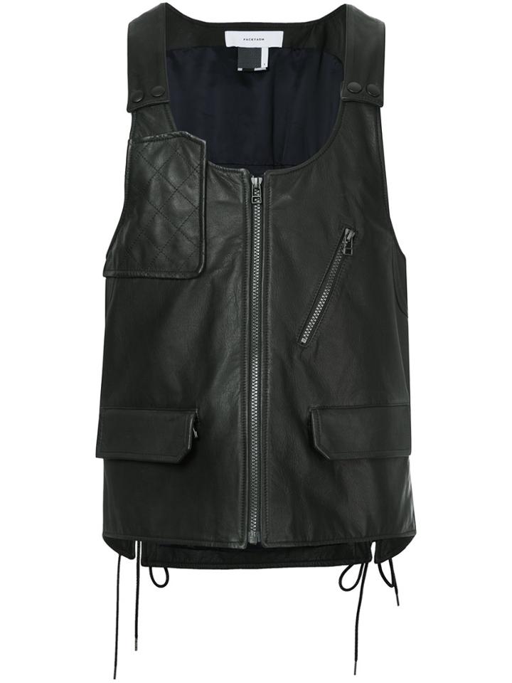 Facetasm Zip-up Vest - Black
