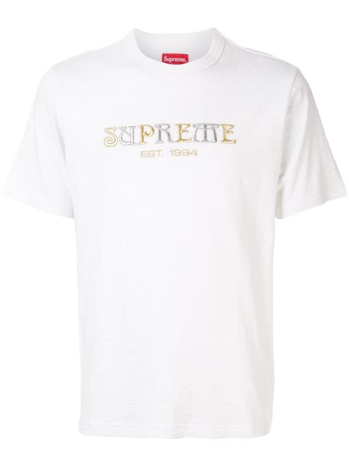 Supreme Embroidered Logo T-shirt - White