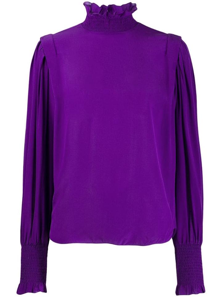Isabel Marant Étoile High Neck Gathered Blouse - Purple