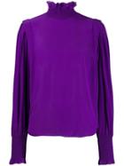 Isabel Marant Étoile High Neck Gathered Blouse - Purple