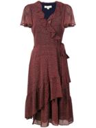 Michael Michael Kors Floral Print Chiffon Dress - Red
