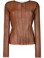 Christian Wijnants Ribbed Sheer Top - Brown