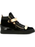 Giuseppe Zanotti Design Coby Hi-top Sneakers, Men's, Size: 39.5, Blue, Leather/rubber/velvet