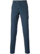 Incotex Patterned Chinos, Men's, Size: 46, Blue, Cotton/spandex/elastane