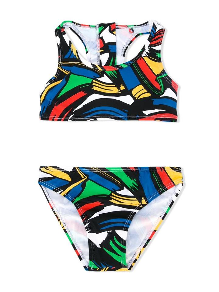 Stella Mccartney Kids Paint Strokes Print Koko Bikini, Girl's, Size: 10 Yrs