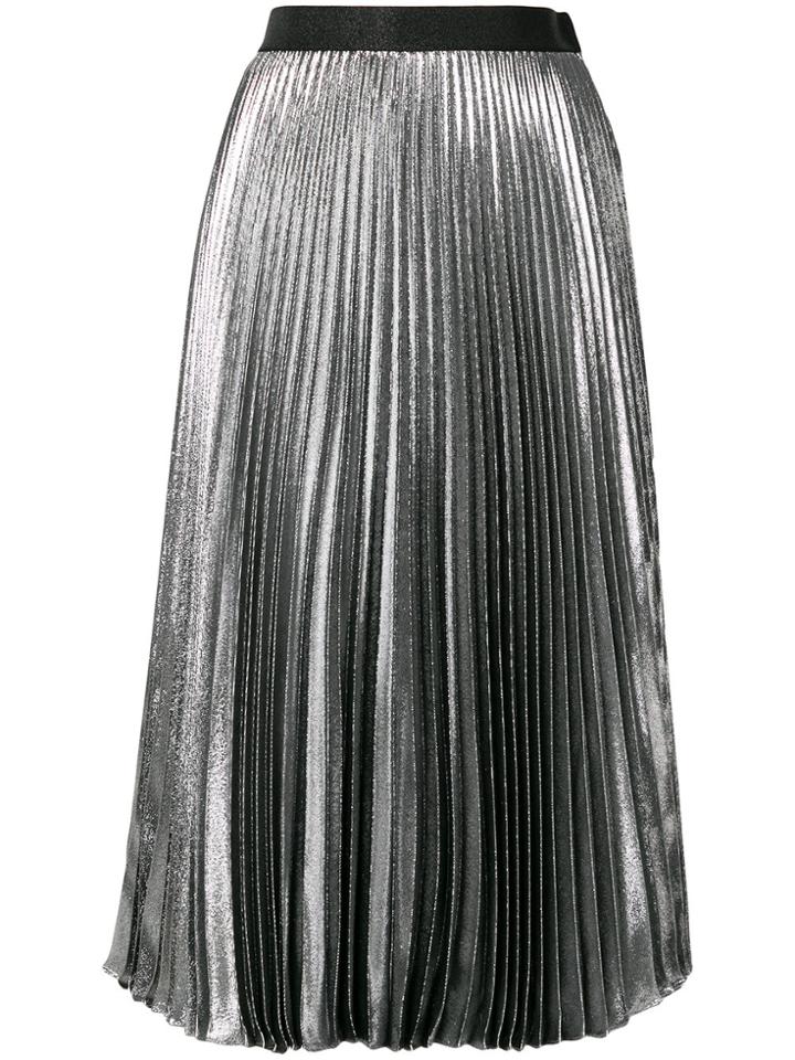 Christopher Kane Dna Lame Pleated Skirt - Metallic