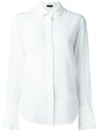 Joseph Pleated Cuff Shirt, Women's, Size: 42, White, Silk