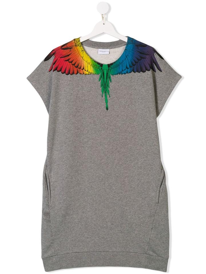 Marcelo Burlon County Of Milan Kids Teen Wing Print Jersey Dress -