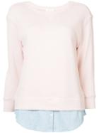 Joie - Round Neck Sweatshirt - Women - Cotton - M, Pink/purple, Cotton