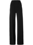 Norma Kamali Wide Leg Trousers, Women's, Size: Large, Black, Polyester/spandex/elastane