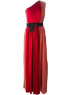 Lanvin One Shoulder Evening Gown, Women's, Size: 40, Red, Silk/viscose
