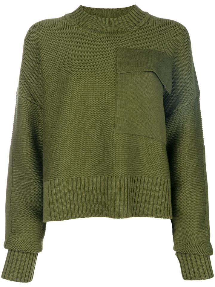 Jil Sander Navy Pocket Jumper - Green