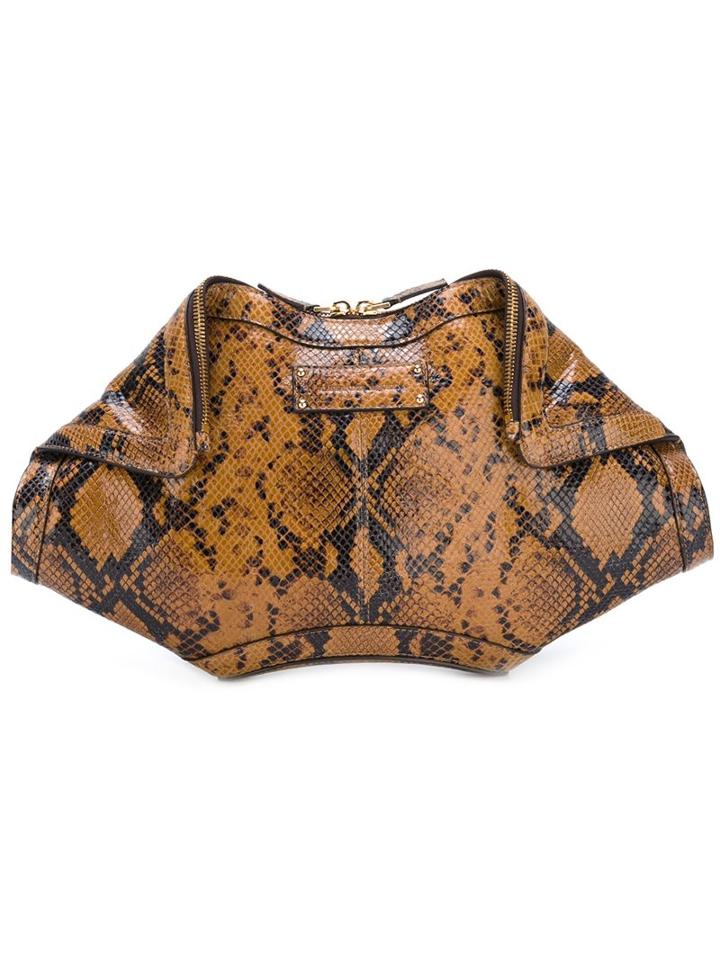 Alexander Mcqueen 'de Manta' Clutch, Women's, Brown