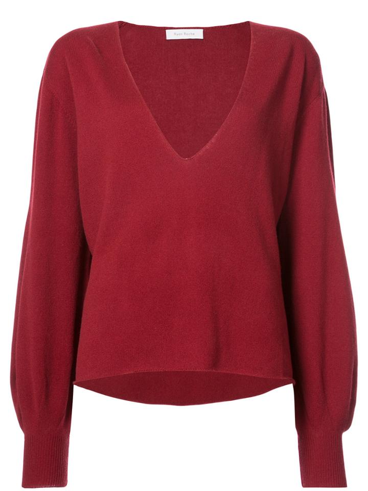 Ryan Roche V-neck Sweater - Red