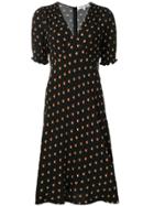 Dvf Diane Von Furstenberg Printed Empire Line Dress - Black