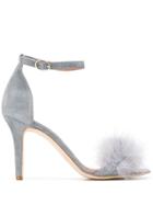 Via Roma 15 Feather Detail Sandals - Grey