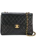 Chanel Vintage Jumbo Quilted Shoulder Bag, Women's, Black