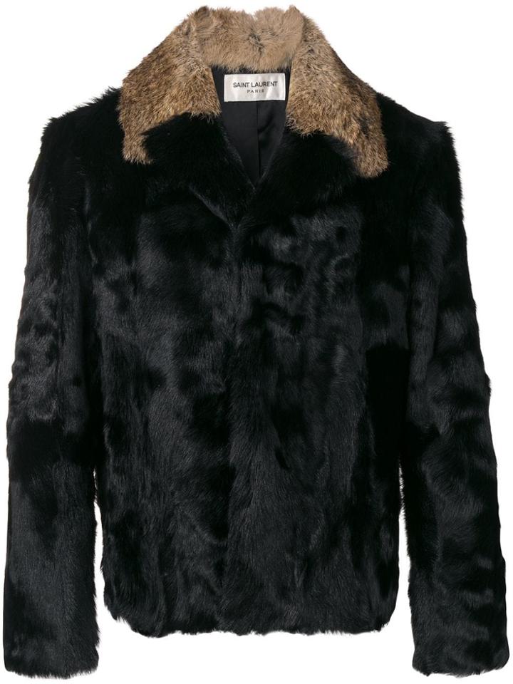 Saint Laurent Fur Coat - Black