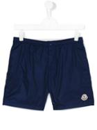 Moncler Kids - Embroidered Logo Swim Shorts - Kids - Polyamide-8 - 14 Yrs, Blue