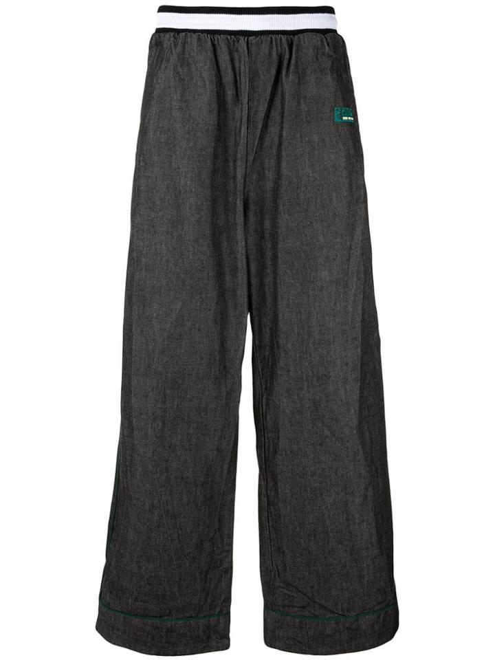 Facetasm Elastic Waist Loose Fit Trousers - Black