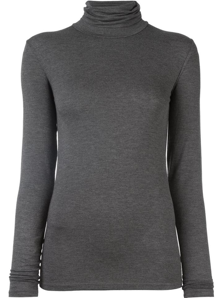 Majestic Filatures Turtleneck Longsleeved Blouse, Women's, Size: 4, Grey, Spandex/elastane/viscose