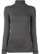 Majestic Filatures Turtleneck Longsleeved Blouse, Women's, Size: 4, Grey, Spandex/elastane/viscose
