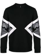 Neil Barrett Camouflage Panel Sweatshirt - Black