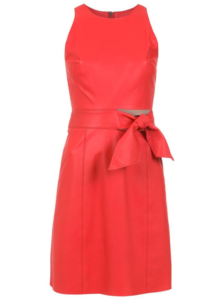 Nk Cut Out Details Leather Dress - Red