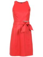 Nk Cut Out Details Leather Dress - Red