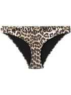 Ganni Leopard Print Bikini Bottoms - Brown