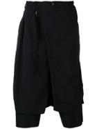Yohji Yamamoto Garment Dye Cropped Trousers - Black