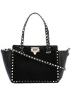 Valentino - Valentino Garavani Rockstud Trapeze Tote - Women - Leather/suede/metal - One Size, Black, Leather/suede/metal
