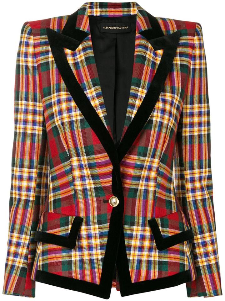 Alexandre Vauthier Checked Button Blazer - Red