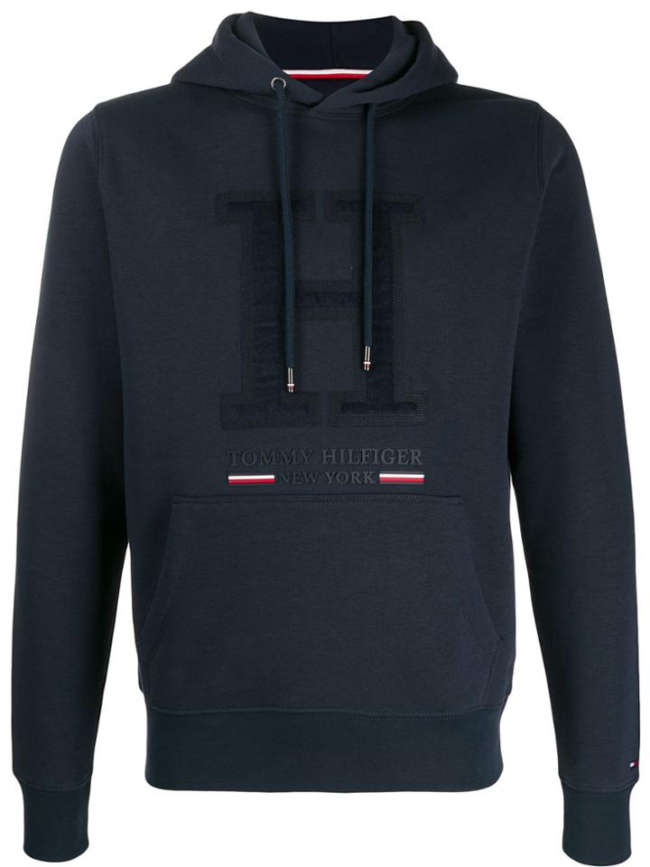 Tommy Hilfiger Logo Patch Hoodie - Blue