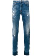 Marcelo Burlon County Of Milan - Mas Slim Fit Vintage Wash Jeans - Men - Cotton/polyester/spandex/elastane - 34, Blue, Cotton/polyester/spandex/elastane