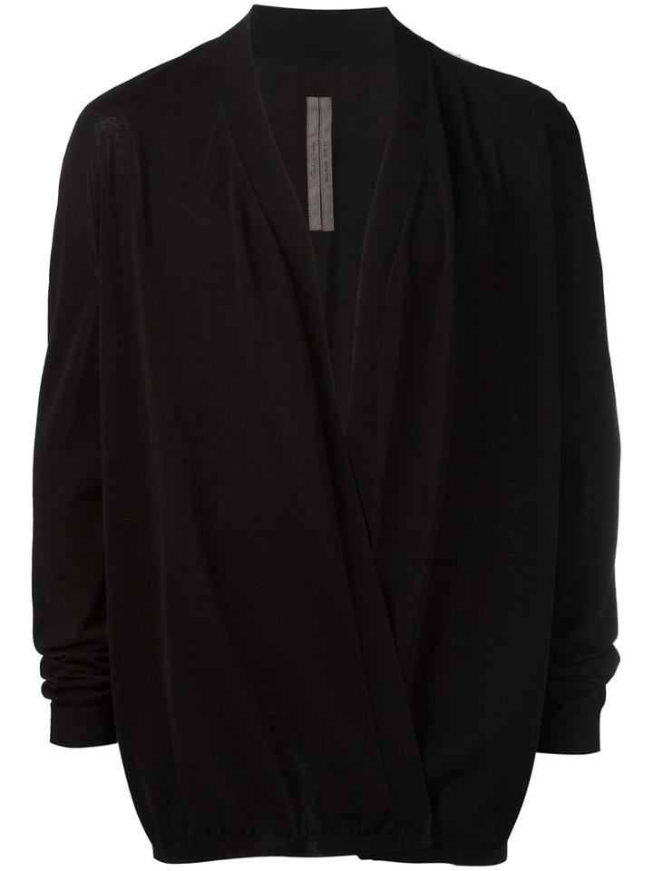 Rick Owens Open Front Cardigan, Men's, Size: Small, Black, Cotton