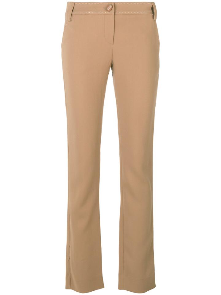 Emporio Armani Straight Leg Trousers - Brown
