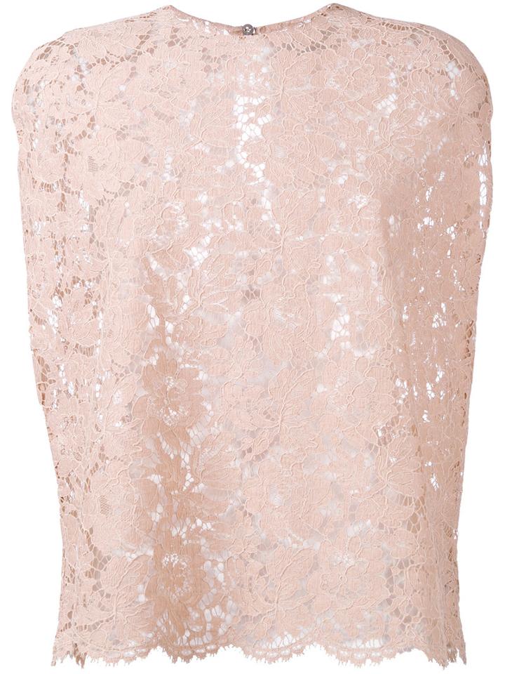 Valentino Heavy Lace Blouse, Women's, Size: 40, Pink/purple, Cotton/polyamide/rayon
