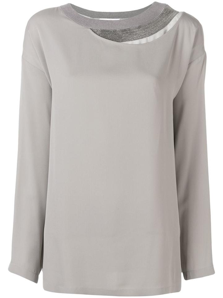 Fabiana Filippi Layered Neck Blouse - Grey