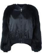 Givenchy Fur Panelled Bomber Jacket - Black