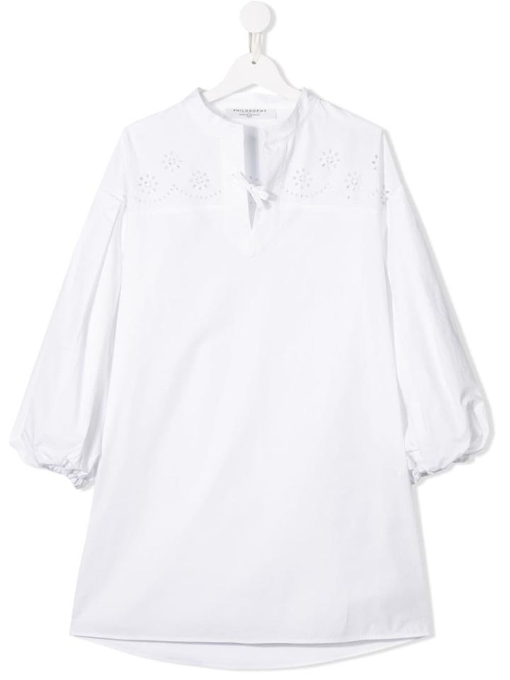 Philosophy Di Lorenzo Serafini Kids Puffball Flared Dress - White