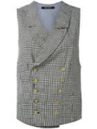 Ermanno Gallamini - Check Waistcoat - Women - Cotton/linen/flax - M, Black, Cotton/linen/flax
