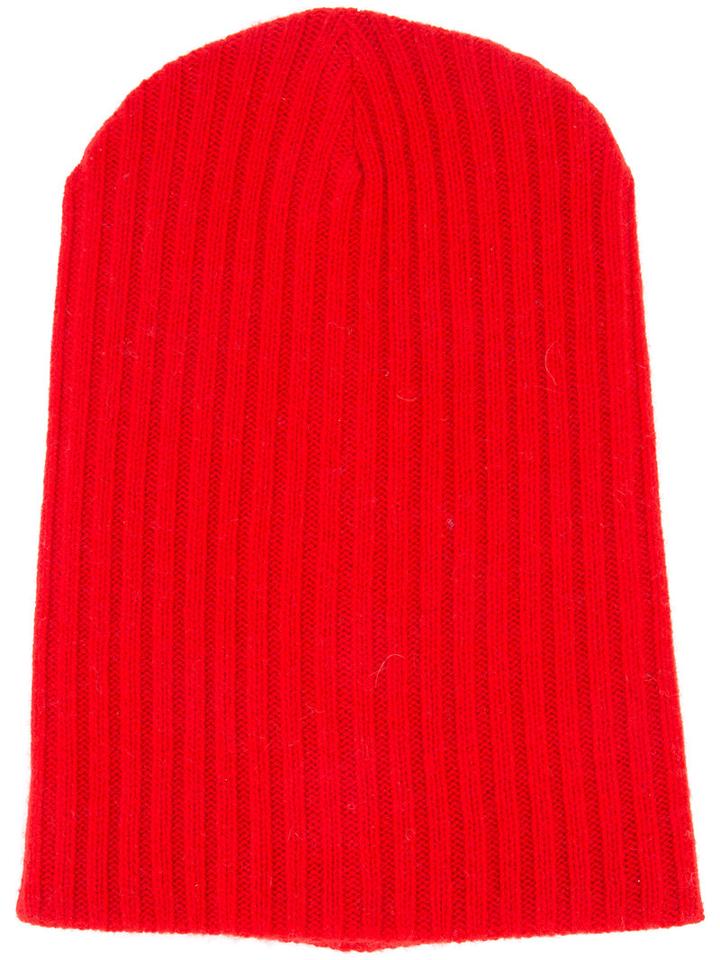The Elder Statesman Cashmere Summer Cap, Adult Unisex, Red, Cashmere