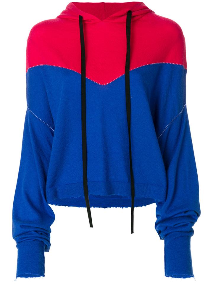 Unravel Project Colour Block Hoodie - Blue