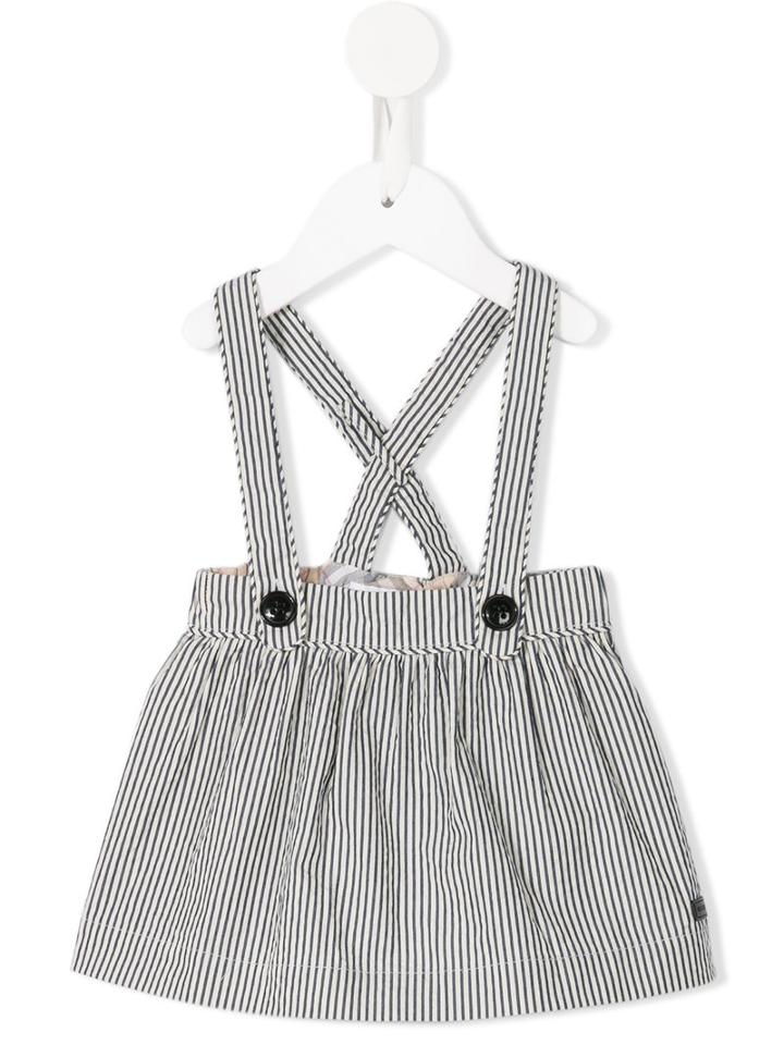 Burberry Kids - Striped Dungaree Skirt - Kids - Cotton - 9 Mth, Infant Girl's, White