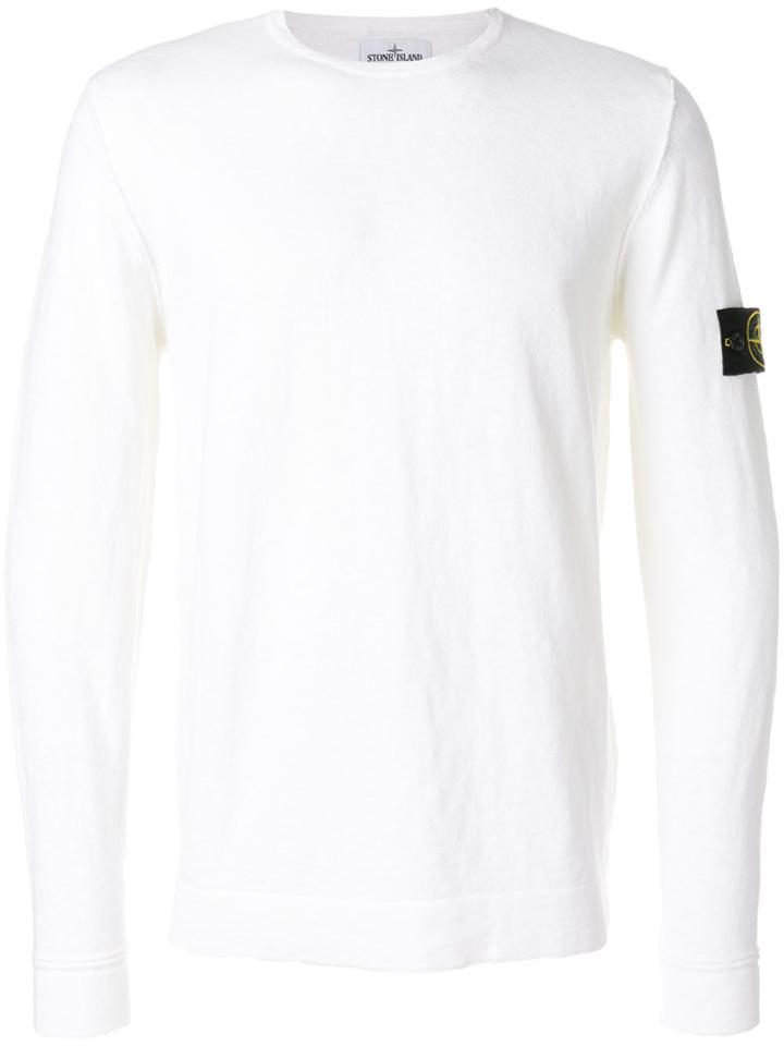 Stone Island Logo Patch Sweater - White